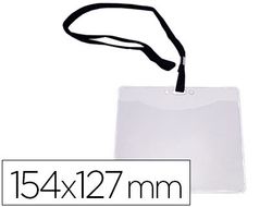 Identificador q-connect con cordon plano negro a6 154x127 mm apertura superior