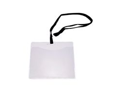 Identificador q-connect con cordon plano negro a6 154x127 mm apertura superior