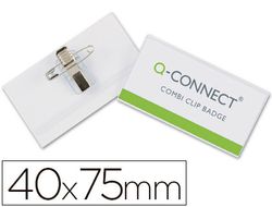 Identificador Q-Connect con Pinza E Imperdible Kf17457 40X75 Mm
