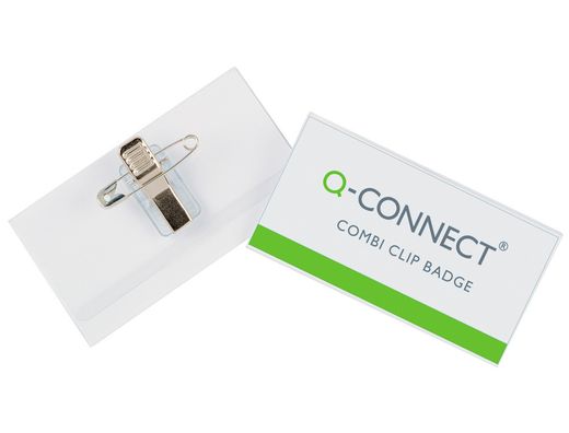 Identificador Q-Connect con Pinza E Imperdible Kf17457 40X75 Mm