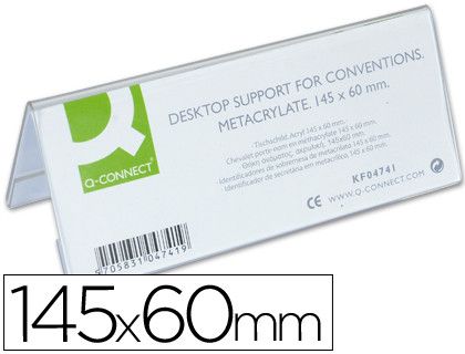 Identificadores Sobremesa Q-Connect Metacrilato Tamaño 145X60 mm Ref.5728