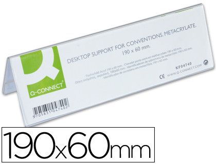 Identificadores Sobremesa Q-Connect Metacrilato Tamaño 190X60 mm Ref.5727