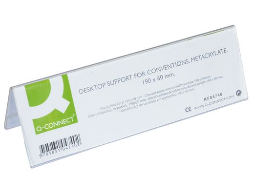 Identificadores Sobremesa Q-Connect Metacrilato Tamaño 190X60 mm Ref.5727