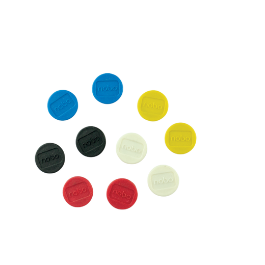 Iman para sujecion nobo 24 mm diametro caja de 10 unidades colores surtidos