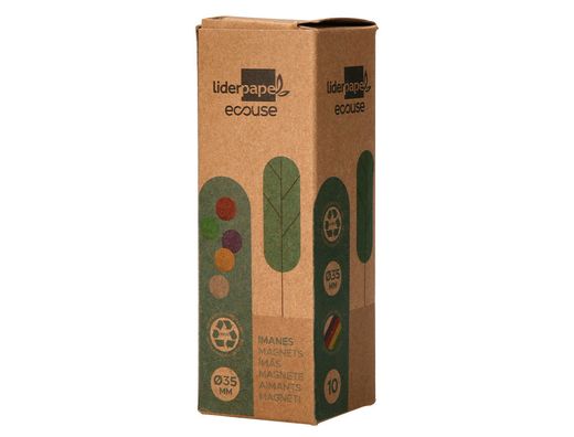 Imanes para sujecion liderpapel ecouse pp reciclado para pizarra magnetica 35 mm caja de 10 unidades