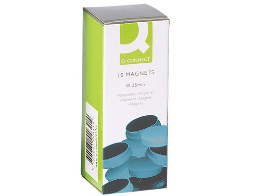 Imanes para Sujecion Q-Connect Ideal para Pizarras Magneticas 20 mm Azul -Caja de 10 Imanes