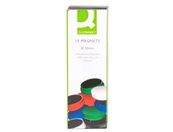 Imanes para Sujecion Q-Connect Ideal para Pizarras Magneticas 20 mm Colores Surtidos -Caja de 10 Imanes