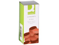Imanes para Sujecion Q-Connect Ideal para Pizarras Magneticas20 mm Rojo -Caja de 10 Imanes