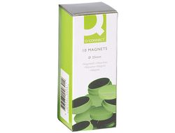 Imanes para Sujecion Q-Connect Ideal para Pizarras Magneticas20 mm Verde -Caja de 10 Imanes