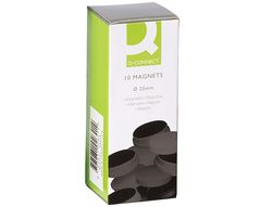 Imanes para Sujecion Q-Connect Ideal para Pizarras Magneticas25 mm Negro -Caja de 10 Imanes