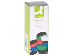 Imanes para Sujecion Q-Connect Ideal para Pizarras Magneticas35 mm Colores Surtidos -Caja de 10 Imanes