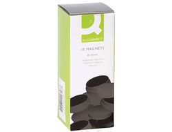 Imanes para Sujecion Q-Connect Ideal para Pizarras Magneticas35 mm Negro -Caja de 10 Imanes