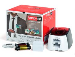 Impresora de tarjeta badgy 200 incluye cinta 100 tarjetas y programa edicion badge studio+