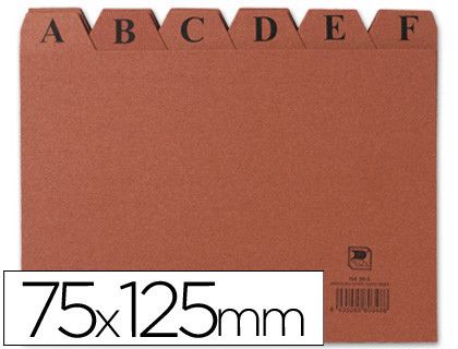 Indice alfabetico con 24 posiciones de carton cuero medidas 125x75 mm