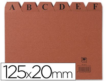 Indice alfabetico con 24 posiciones de carton cuero medidas 200x120 mm ref.3104