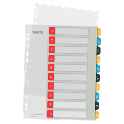 Índice de proyectos Imprimible Leitz Cosy. DIN A4. Pestañas PP 1-10