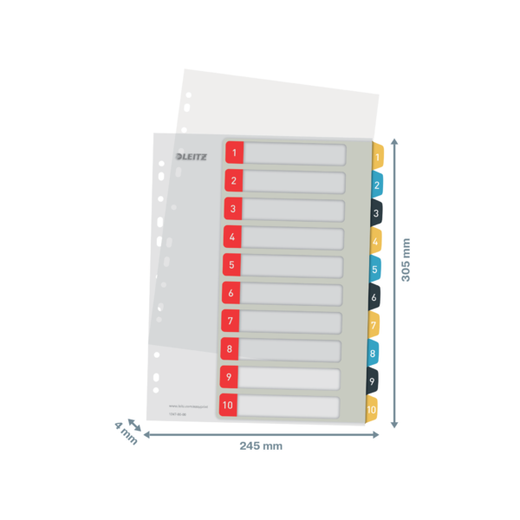 Índice de proyectos Imprimible Leitz Cosy. DIN A4. Pestañas PP 1-10