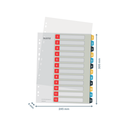 Índice de proyectos Imprimible Leitz Cosy. DIN A4. Pestañas PP 1-12
