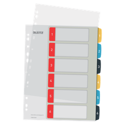 Índice de proyectos Imprimible Leitz Cosy. DIN A4. Pestañas PP 1-6