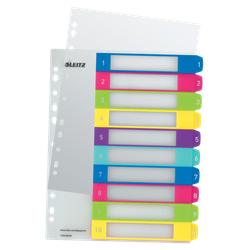 Índice de proyectos Imprimible Leitz WOW. DIN A4. Pestañas PP 1-10