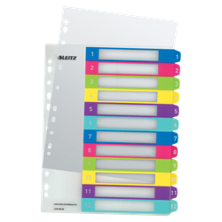 Índice de proyectos Imprimible Leitz WOW. DIN A4. Pestañas PP 1-12