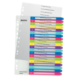 Índice de proyectos Imprimible Leitz WOW. DIN A4. Pestañas PP 1-20