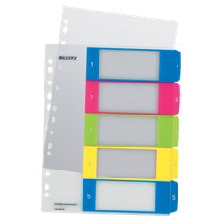 Índice de proyectos Imprimible Leitz WOW. DIN A4. Pestañas PP 1-5