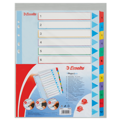 Índice de proyectos multitaladro. DIN A4. Borra y Re-Escribe. Pestañas 1-12, multicolor