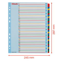 Índice de proyectos multitaladro. DIN A4. Borra y Re-Escribe. Pestañas 1-31, multicolor