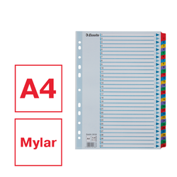 Índice multitaladro Esselte. DIN A4. Con cartulina índice color y pestañas reforzadas 1-31 Cartón Mylar, multicolor