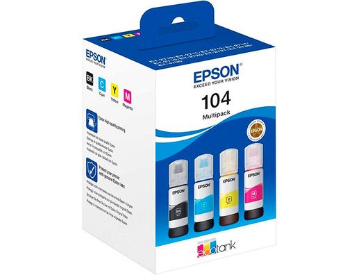 Ink-epson /664 4 clr multipack (bk / c / m / y) ecotank l300 / l355 / l555 / et-2500 / et-2550 / et-2600 /
