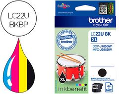 Ink-jet brother lc22ubk xl dcp-j785dw / dcp-j785dwxl / mfc-j985dw / mfc-j985dw negro 2.400 pag