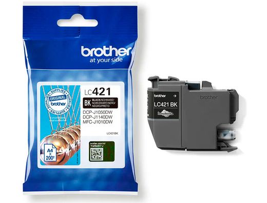 Ink-jet brother lc421bk dcp-j1050dw / dcp-j1140dw / mfc-j10 negro 200 paginas