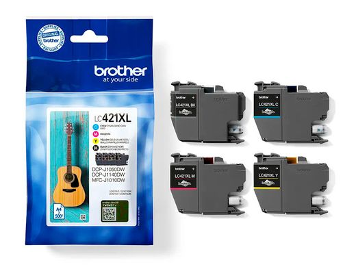 Ink-jet brother lc421xlval dcp-j1050dw / dcp-j1140dw / mfc-j10 pack 4 colores 500 paginas