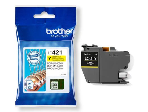 Ink-jet brother lc421y dcp-j1050dw / dcp-j1140dw / mfc-j10 amarillo 200 paginas
