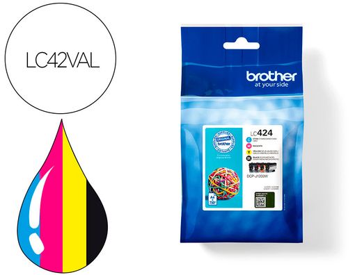 Ink-jet brother lc424val dcp-j1200w pack 4 colores negro / amarillo / cian / magenta 750 hojas