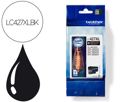 Ink-jet brother lc427xlbk mfcj5955dw / 6955dw negro alta capacidad 6000 paginas