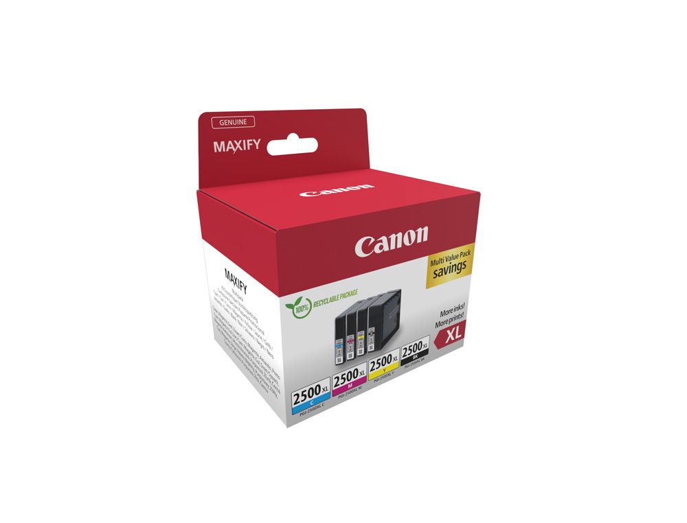 Ink-jet canon maxify pgi-2500xl multipack 4 unidades negro/amarillo/cian/magenta