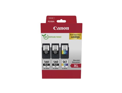 Ink-jet canon pixma pg560xl/cl561xl multipack de 2 unidades negro/1 color 400 paginas