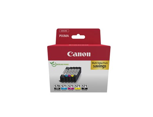 Ink-jet canon pixma pgi-570/cli-571 multipack de 5 unidades negro/amarillo/cian/magenta