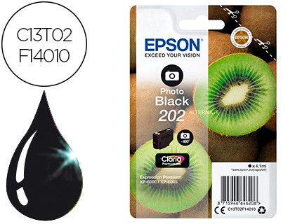 Ink-jet epson 202 xp-6000 / xp-6005 / xp-6100 / xp-6105 photo negro 400 pag