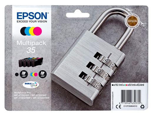 Ink-jet epson 35 t3586 pro wf-4720dwf / 4725dwf / 4730dtwf / 4740dtwf multipack negro amarillo cian magenta