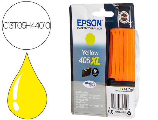 Ink-jet epson 405 xl wf-3820dwf / wf-4820dwf / wf-7830dtwf / wf-7840dtwf alta capacidad amarillo
