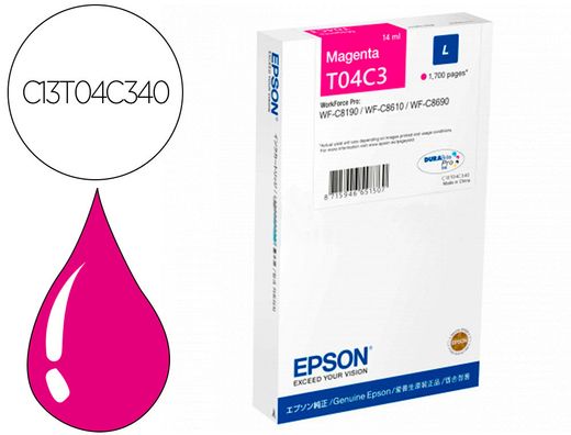 Ink-jet epson t04c3 magenta 1700 paginas
