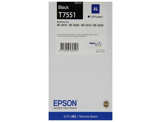 Ink-jet epson t551 workforce pro wf-8010 / wf-8090 / wf-8090 d3twc / wf-8510 / wf-8590 / wf-8590 negro 5.000