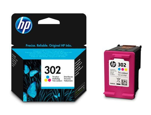 Ink-jet hp 302 deskjet 1110 / 2130 / 3630 officejet 3830 / 4650 envy 4520 tricolor 165 pag