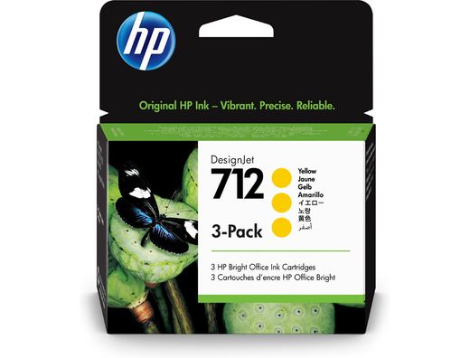 Ink-jet hp 712 t210/230/250/630/650 amarillo pack de 3 unidades