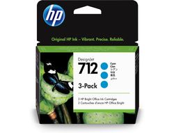Ink-jet hp 712 t210/230/250/630/650 cyan pack de 3 unidades