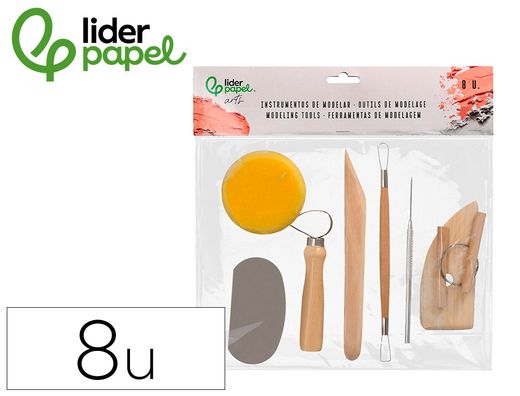 Instrumentos de modelar liderpapel pack 8 herramientas surtidas certificado fsc