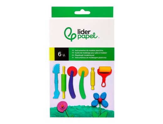 Instrumentos de modelar liderpapel para plastilina caja de 6 piezas surtidas